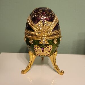 Decorative Egg with Gold Accents
